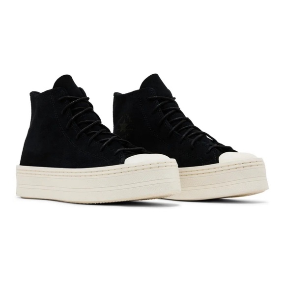 Converse All Star WOMENS  Black and Cream Platform Sneakers SIZE 8 - Picture 4 of 5